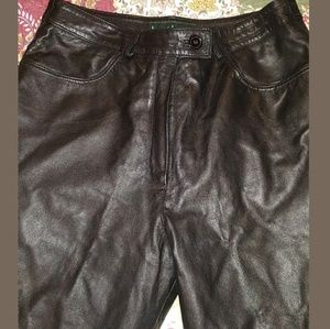 Womens Designer Leather Biker Jeanes